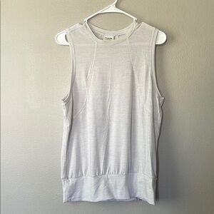 PrAna Sol Protect Tank Top White Light Gray Size Large